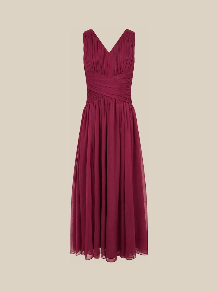 Monsoon Red Nadine Crossover Chiffon Maxi Dress - Image 1 of 2 Monsoon Red Nadine Crossover Chiffon Maxi Dress - Image 1 of 2