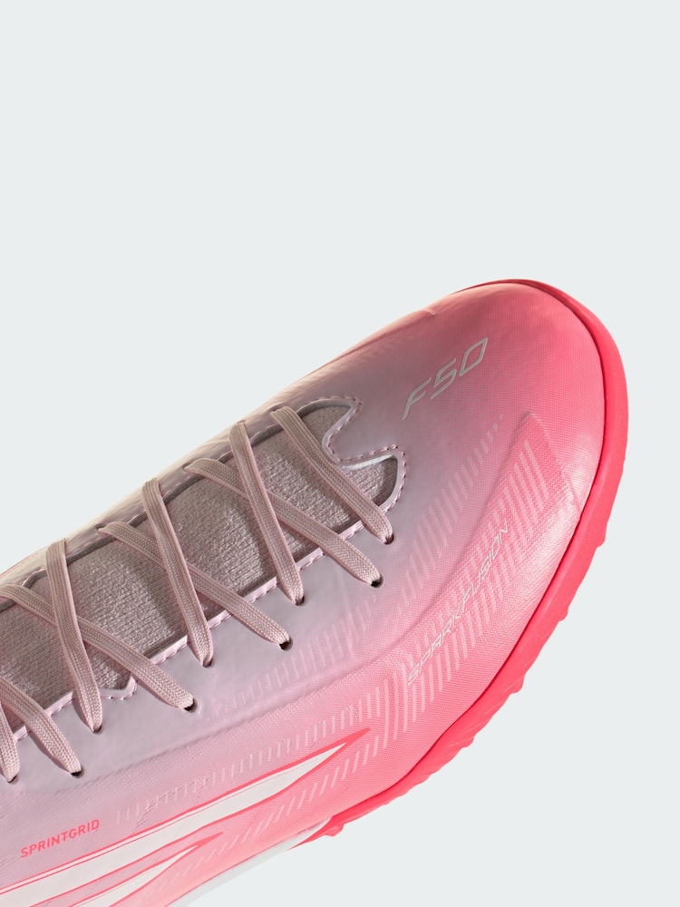 adidas Pink F50 Sparkfusion League Mid Cut Turf Football Boots - Image 4 of 4 adidas Pink F50 Sparkfusion League Mid Cut Turf Football Boots - Image 4 of 4