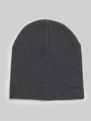 Superdry Grey Knitted Logo Beanie Hat - Image 1 of 4