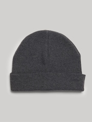Superdry Grey Knitted Logo Beanie Hat - Image 2 of 4