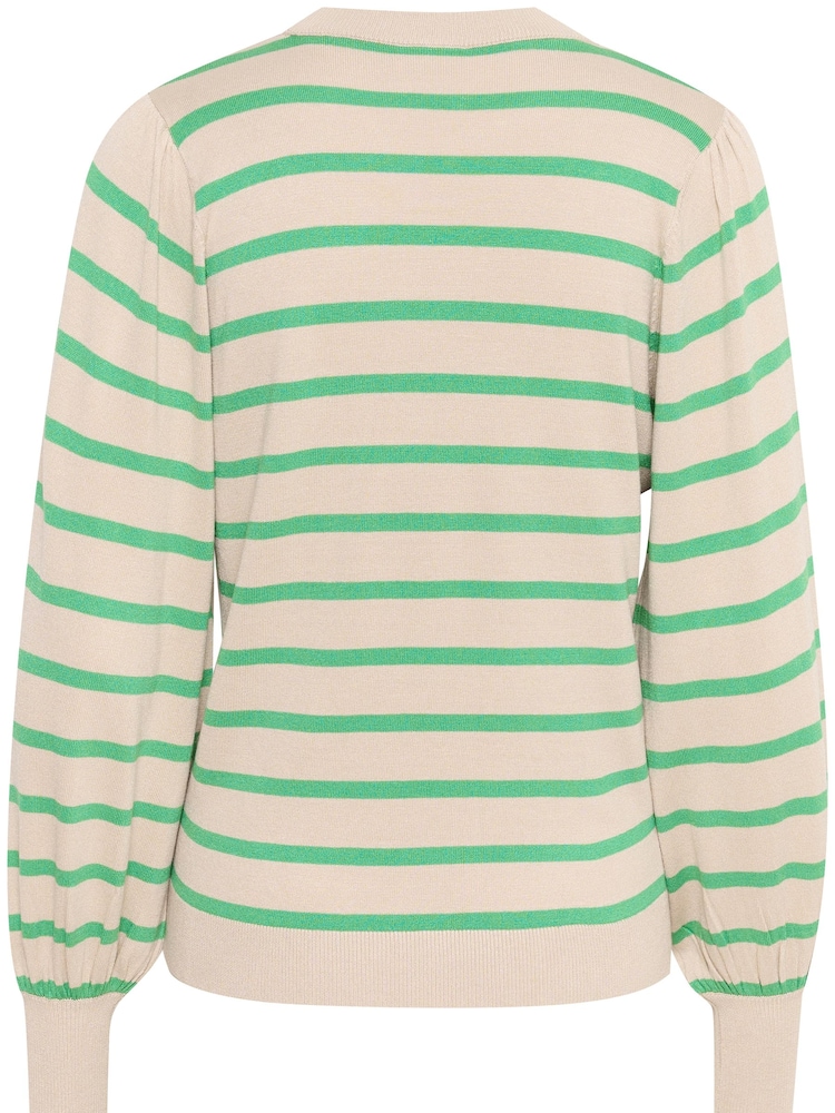 Kaffe Kamala Striped Knit Green Pullover - Image 6 of 6