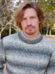 Blue Relaxed Brushed Ombre Knit Jumper - Image 1 of 9