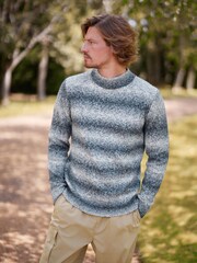 Blue Relaxed Brushed Ombre Knit Jumper - Image 2 of 9