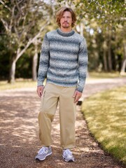 Blue Relaxed Brushed Ombre Knit Jumper - Image 3 of 9