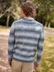 Blue Relaxed Brushed Ombre Knit Jumper - Image 4 of 9