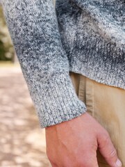 Blue Relaxed Brushed Ombre Knit Jumper - Image 6 of 9