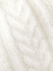 Ecru White Cable Detail Flower Cardigan - Image 6 of 6