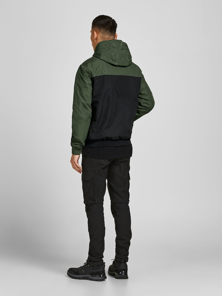 JACK & JONES Black Hooded Bomber Jacket - Image 2 of 7 JACK & JONES Black Hooded Bomber Jacket - Image 2 of 7