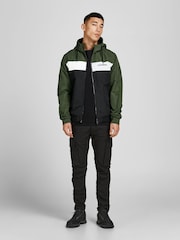 JACK & JONES Black Hooded Bomber Jacket - Image 3 of 7