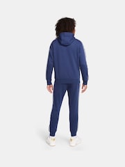 Blå - Nike Club Fleece Träningsoverall med huva - Bild 2 av 9