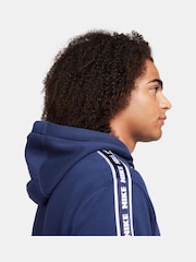 Blå - Nike Club Fleece Träningsoverall med huva - Bild 3 av 9