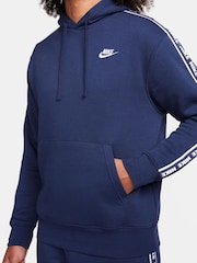 Blå - Nike Club Fleece Träningsoverall med huva - Bild 5 av 9