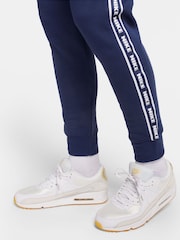 Blå - Nike Club Fleece Träningsoverall med huva - Bild 9 av 9