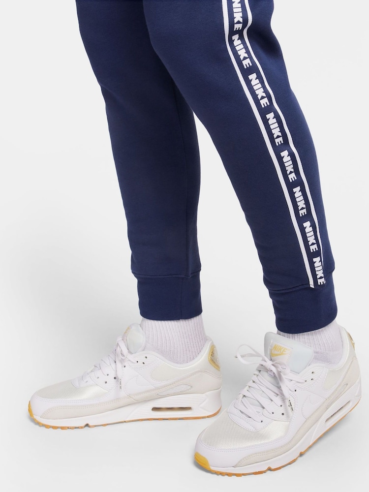 Blå - Nike Club Fleece Träningsoverall med huva - Bild 9 av 9