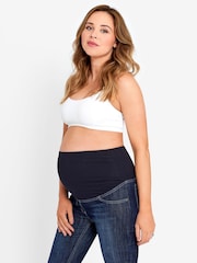 JoJo Maman Bébé Indigo Mid Wash Cropped Maternity Turn-Ups - Image 3 of 5