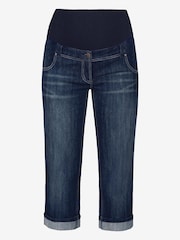JoJo Maman Bébé Indigo Mid Wash Cropped Maternity Turn-Ups - Image 4 of 5