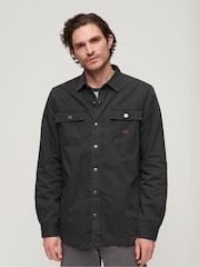 Superdry Black Canvas Workwear Overshirt - Image 1 of 3