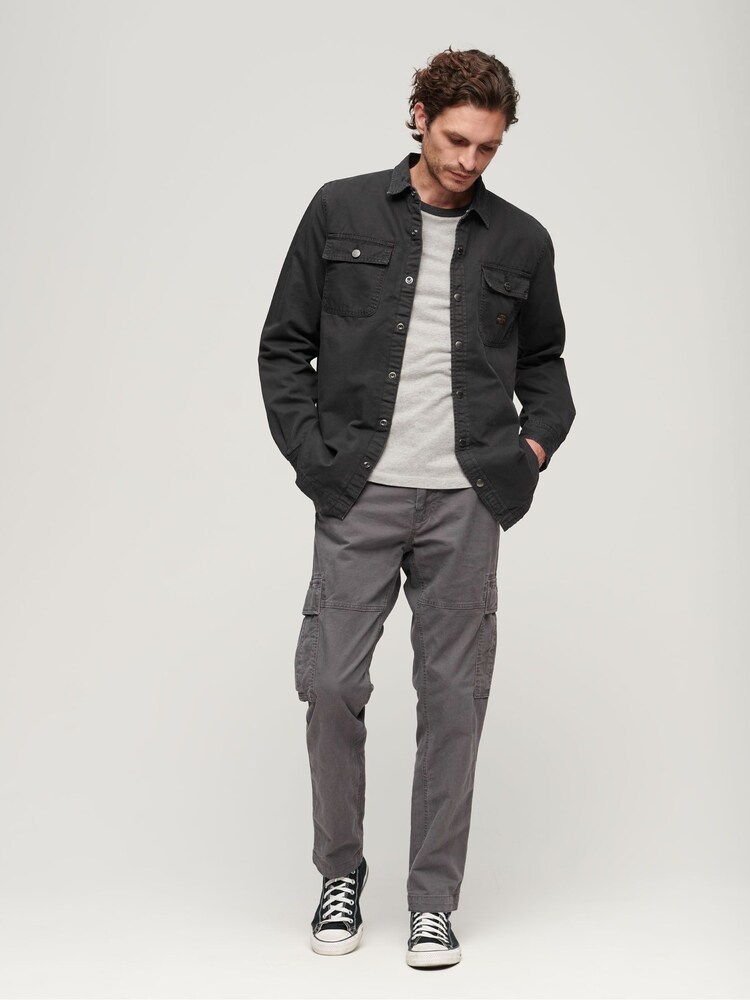 Superdry Black Canvas Workwear Overshirt - Image 3 of 3