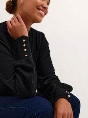 Kaffe Lizza Crew Neck Button Cuff Pullover Blouses - Image 4 of 6