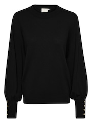 Kaffe Lizza Crew Neck Button Cuff Pullover Blouses - Image 5 of 6