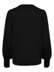 Kaffe Lizza Crew Neck Button Cuff Pullover Blouses - Image 6 of 6