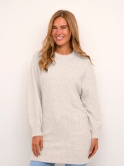 Kaffe Cream Rachel Knitted Long Sleeve Mini Dress - Image 1 of 6