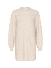 Kaffe Cream Rachel Knitted Long Sleeve Mini Dress - Image 5 of 6