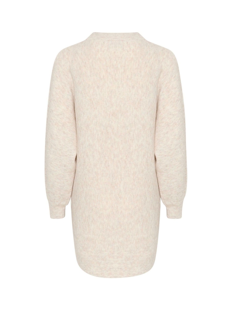Kaffe Cream Rachel Knitted Long Sleeve Mini Dress - Image 6 of 6