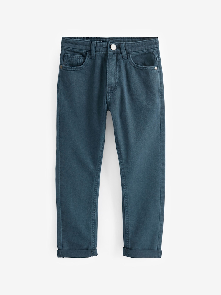 Blue Navy Regular Fit Cotton Rich Stretch Jeans (3-17yrs) - Image 4 of 5