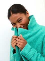 Kaffe Anne Notch Lapel Teddy Coat - Image 3 of 5