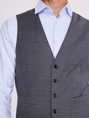 MOSS Grey Tailored Fit Twill Suit Waistcoat - Image 2 of 3
