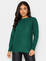 PixieGirl Petite Green Slash Neck Jumper - Image 1 of 5