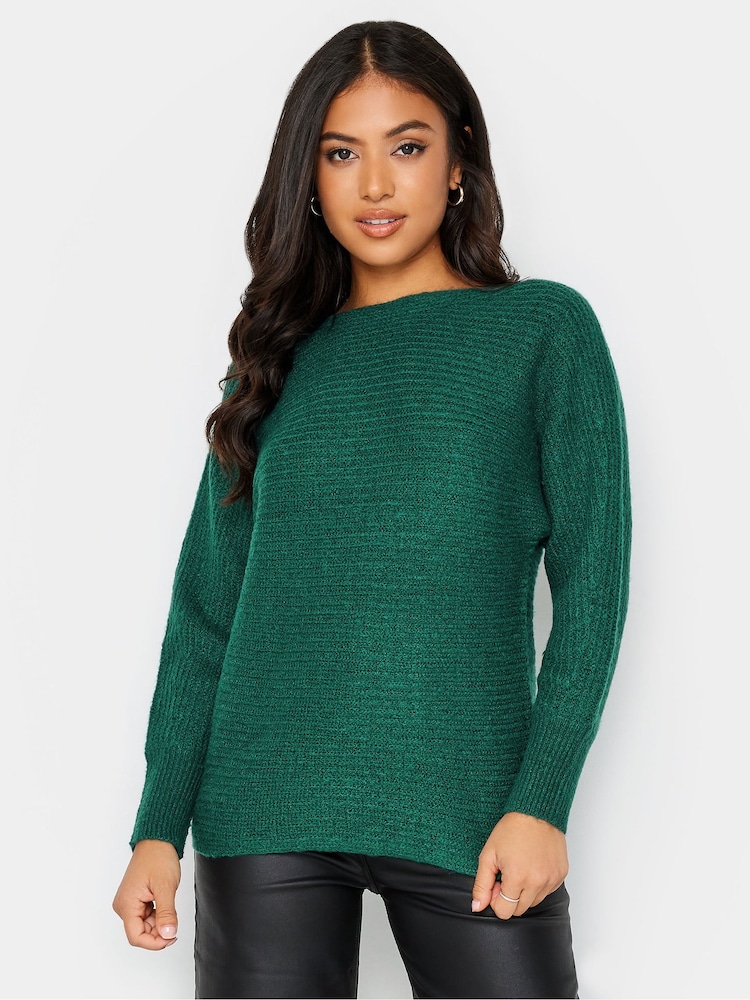 PixieGirl Petite Green Slash Neck Jumper - Image 1 of 5