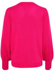 Kaffe Pink Lizza Crew Neck Button Cuff Pullover - Image 6 of 6