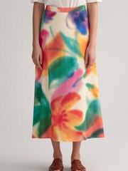 GANT Cream Floral Printed Midi Skirt - Image 1 of 4