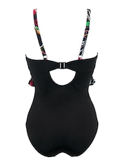 Pour Moi Black Floral Tummy Control Swimsuit - Image 5 of 5