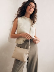 Bone Cream Leather Cross-Body Bag - Image 2 of 11