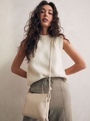 Bone Cream Leather Cross-Body Bag - Image 5 of 11