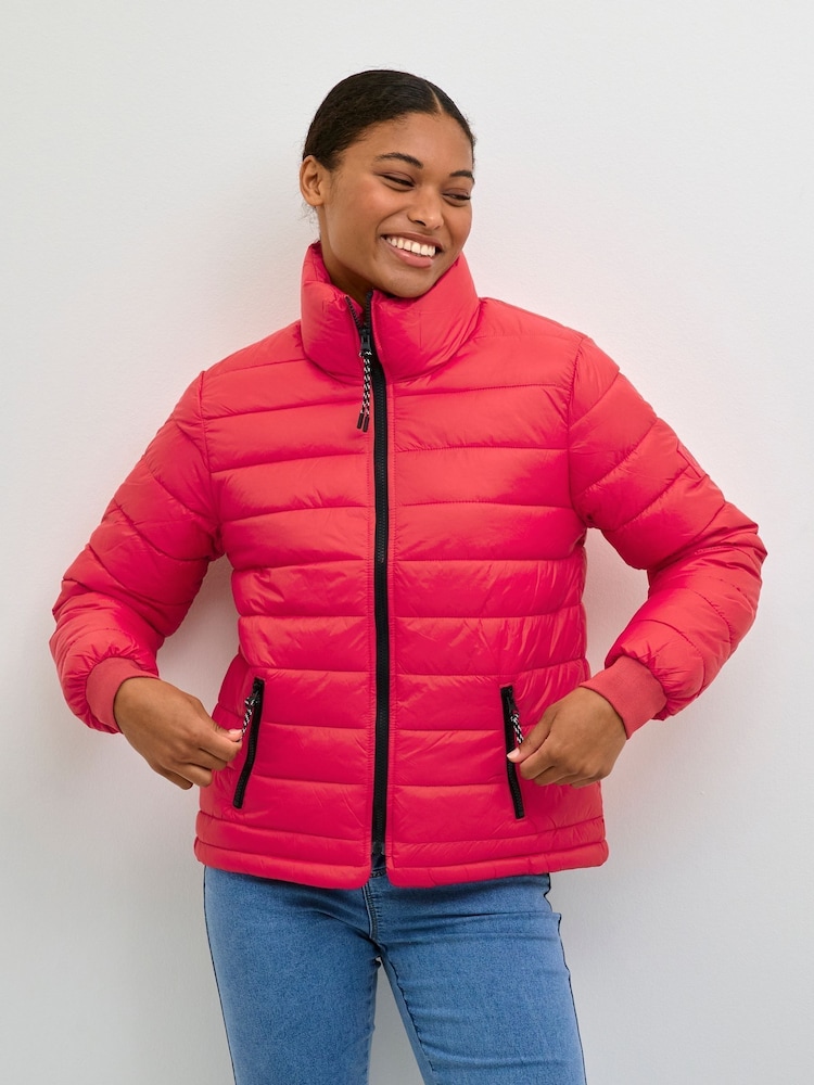 Kaffe Pink Lira Padded Puffer Jacket - Image 1 of 7