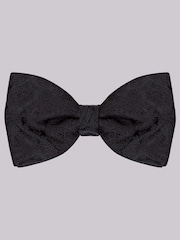 MOSS Black Paisley Silk Bow Tie - Image 2 of 2