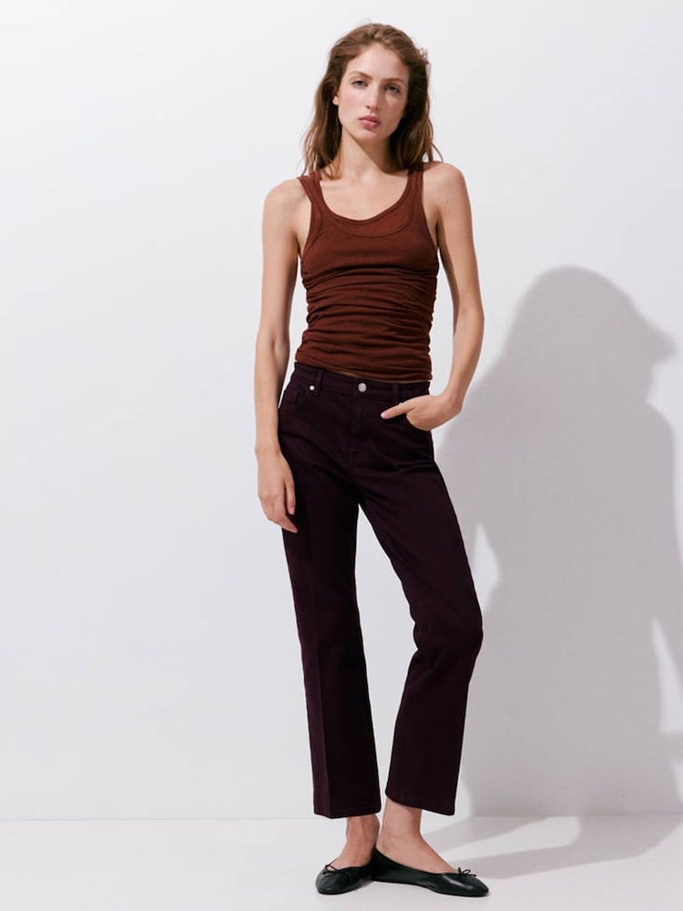 Mango Red Sienna Ankle Crop Straight Jeans - Image 2 of 7