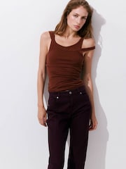 Mango Red Sienna Ankle Crop Straight Jeans - Image 4 of 7