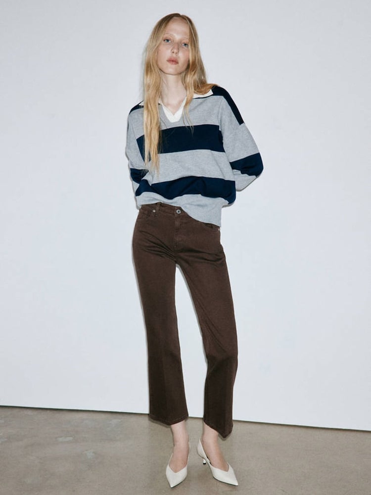 Mango Brown Sienna Ankle Crop Straight Jeans - Image 2 of 7