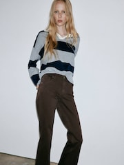 Mango Brown Sienna Ankle Crop Straight Jeans - Image 4 of 7