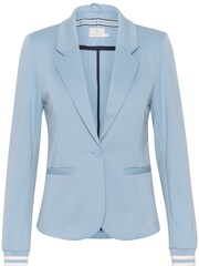 Kaffe Blue Kinnie Rib Knit Cuffs Blazer - Image 5 of 6