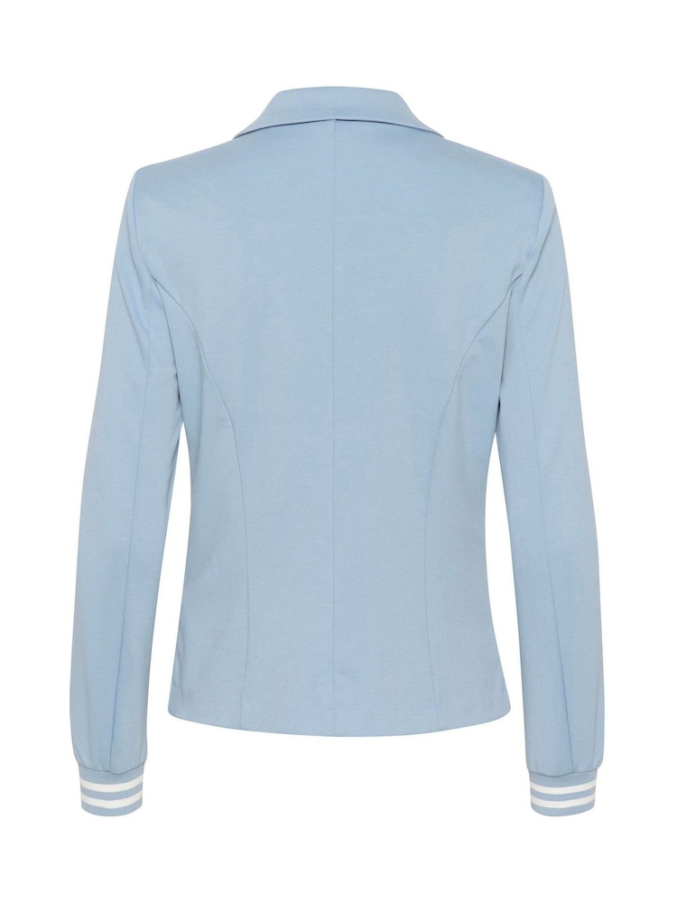 Kaffe Blue Kinnie Rib Knit Cuffs Blazer - Image 6 of 6