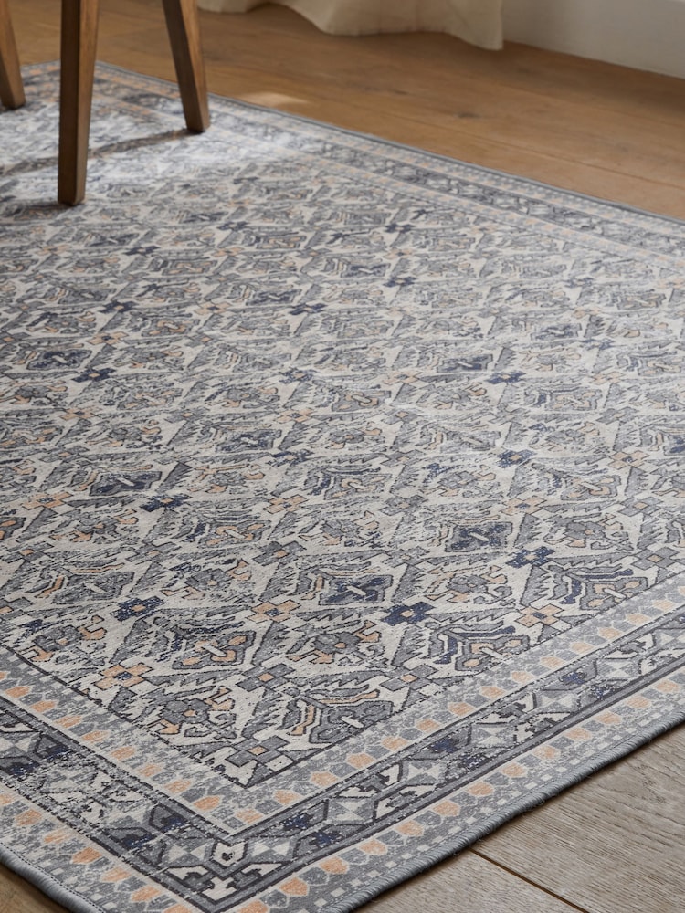 Grey Beatrice Oriental Washable Rug - Image 2 of 6