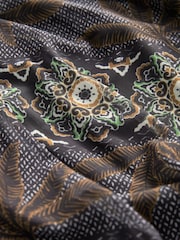 Brown Tile Print Bandeau Mesh Jersey Dress - Image 6 of 6