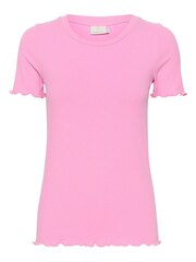 Kaffe Pink Drew Short Sleeve Rib T-Shirt - Image 5 of 6
