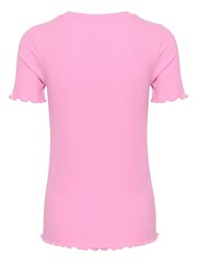 Kaffe Pink Drew Short Sleeve Rib T-Shirt - Image 6 of 6